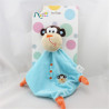 Doudou plat singe bleu orange KIOKIDS