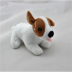 Petit Doudou chien blanc marron  CREDIT MUTUEL