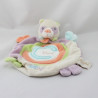Doudou plat panda mauve vert blanc orange Pandy BABY NAT