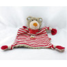 Doudou plat ours beige rouge rayé SIGIKID