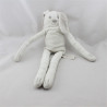 Doudou lapin gris blanc aux grandes pattes DPAM