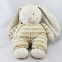Doudou lapin écru rayé beige NICOTOY
