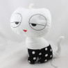 Doudou chat blanc noir pois ETAM