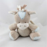 Doudou musical poney cheval beige bleu NATTOU