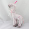 Doudou girafe rose gris pois TAPE A L'OEIL