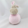 Doudou hochet quille Lapin beige rose KLORANE