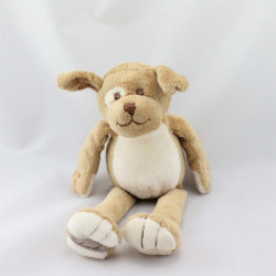 Doudou chien écru beige marron BUKOWSKI