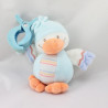 Doudou vibrant canard blanc bleu orange NATTOU
