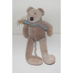 Doudou marrionnette souris grise la grande famille MOULIN ROTY