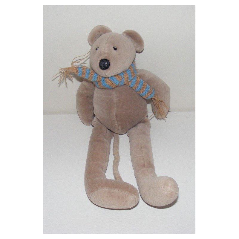Doudou marrionnette souris grise la grande famille MOULIN ROTY
