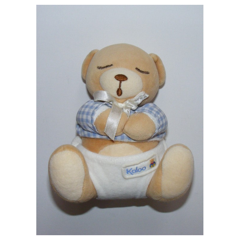 Doudou bébé ours endormi pull coeur KALOO 1998
