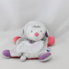 Doudou plat mouton gris blanc rose violet lune SUCRE D'ORGE 