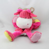 Doudou plat marionnette côtelées vache rose BABY NAT