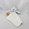 Doudou oiseau canard bleu blanc mouchoir cajou SUCRE D'ORGE