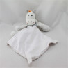 Doudou ane cheval gris orange blanc mouchoir BERLINGOT