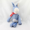 Doudou ane bleu jean étoiles rouge VERTBAUDET