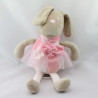 Doudou musical lapin beige rose jupe tutu Corolle 