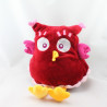 Doudou chouette hibou rouge rose NOUNOURS