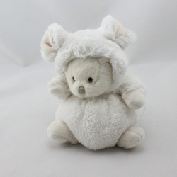 Peluche ours souris blanc BUKOWSKI 16 cm