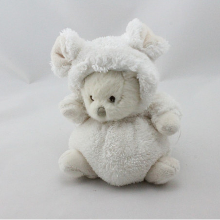Peluche ours souris blanc BUKOWSKI 16 cm