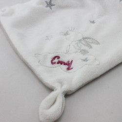 Doudou lapin blanc gris étoiles mouchoir KIABI SIMBA TOYS