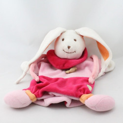 Doudou et compagnie marionnette lapin rose orange carotte