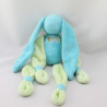 Doudou lapin bleu vert TARTINE ET CHOCOLAT