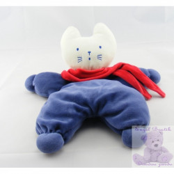 Doudou semi plat chat bleu...