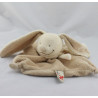 Doudou plat Lapin Beige écru écharpe NICOTOY