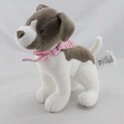 Doudou chien blanc marron...