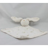 Doudou plat lapin blanc imprimé petit ours SERGENT MAJOR