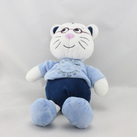 Doudou tigre blanc bleu lunette TOUT SIMPLEMENT CASINO