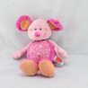 Doudou souris rose orange fleurs INFLUX