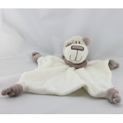 Doudou plat ours beige marron blanc BASTIDE DIFFUSION