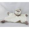 Doudou plat ours beige marron blanc BASTIDE DIFFUSION