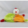 Doudou plat souris vert orange rouge BABY CLUB