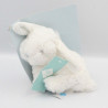 Doudou lapin blanc bleu pois TEX BABY