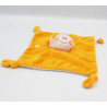 Doudou plat ours orange rose étoile TIGEX