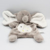 Doudou plat éléphant gris blanc étoiles NICOTOY