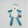 Doudou plat ours blanc bleu ORCHESTRA PREMAMAN