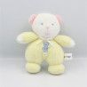 Doudou ours blanc jaune LUMINOU