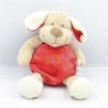 Doudou chien beige rouge poisson DOUKIDOU