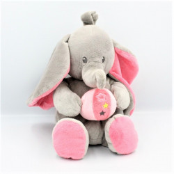 Doudou éléphant gris rose...
