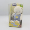 Doudou ours beige salopette bleu bouton CHICCO