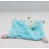 Doudou plat ours monstre bleu gris étoiles SYSTEME U