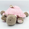 Doudou tortue rose marron fleurs avec bébé JACADI