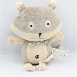 Doudou renard beige gris DPAM