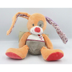 Doudou lapin orange rose...