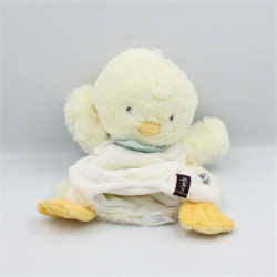 Doudou plat marionnette poussin canard jaune blanc KALOO