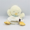 Doudou plat marionnette poussin canard jaune blanc KALOO